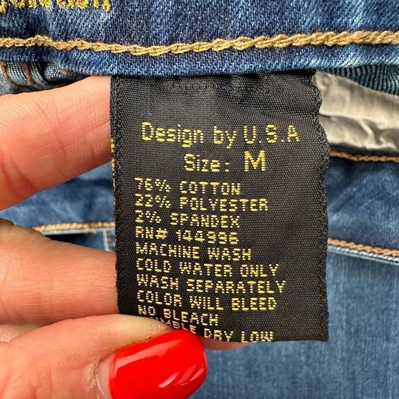 Denimland Wide Leg Raw Hem Dark Wash Jeans size M - Picture 4 of 8